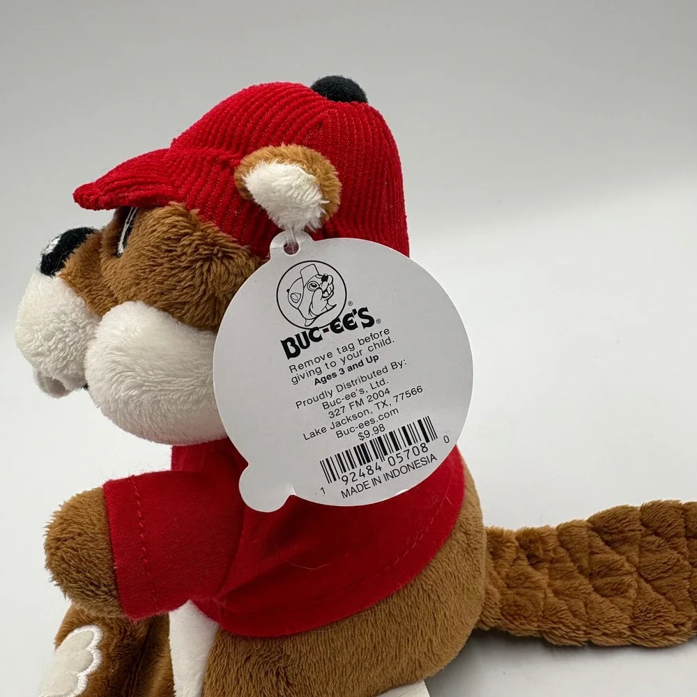 Buc-ee's Plush Mascot Toy Small Red New‎ Beaver Stuffed Animal Corduroy Hat